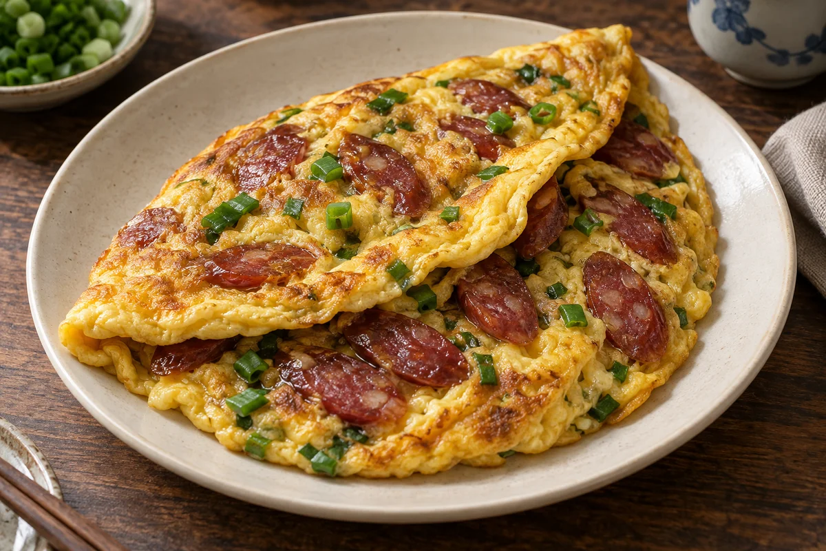 Chinese Sausage Omelette — serving inspiration